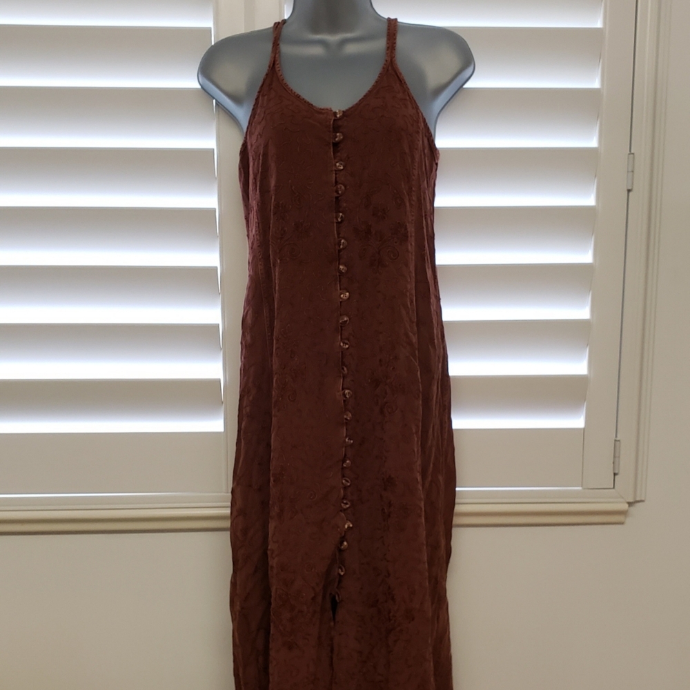 Embroidered Spaghetti Strap Summer Dress